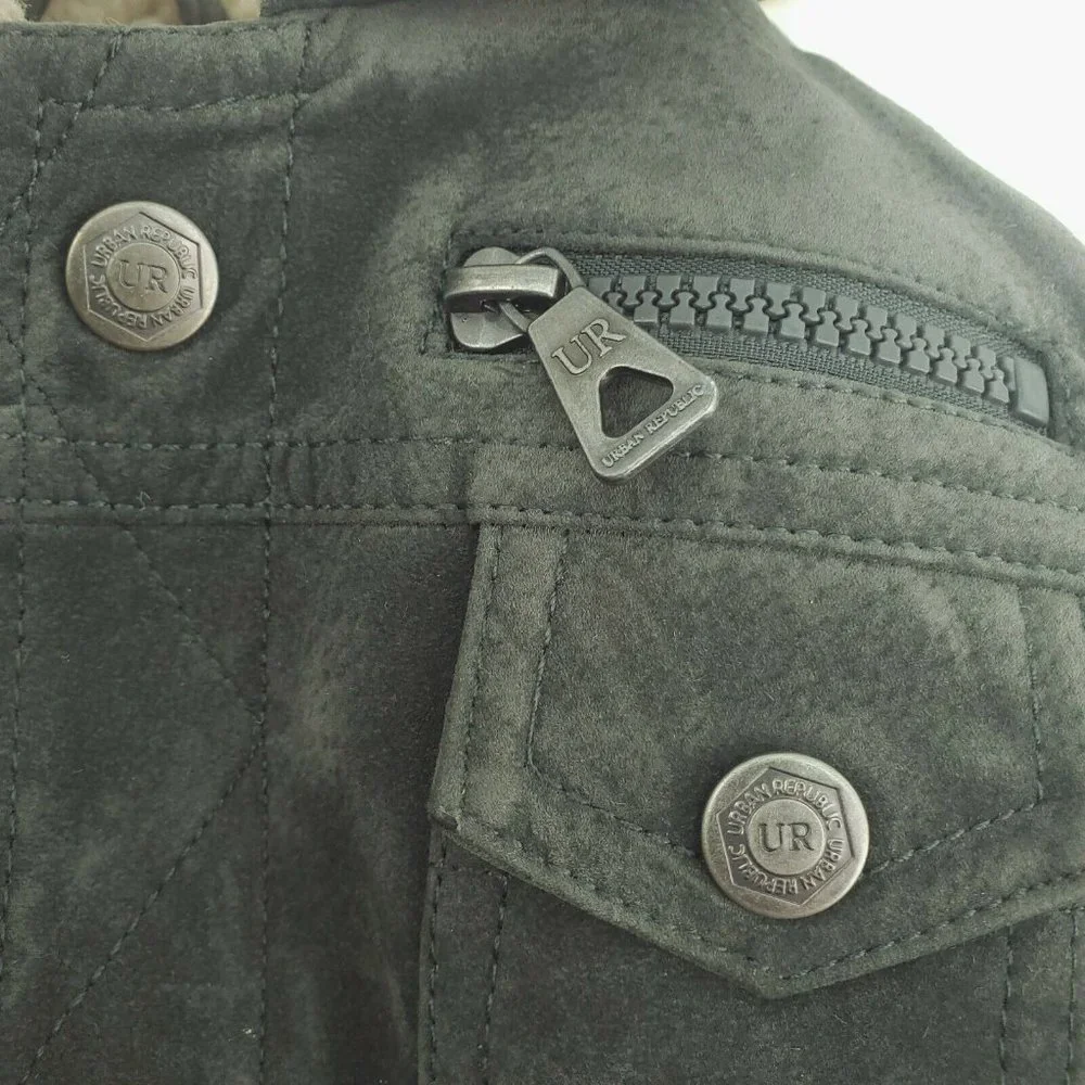 Urban Republic Boys Gray Flap Pockets Snap Buttons Winter Coat Size 18 Months